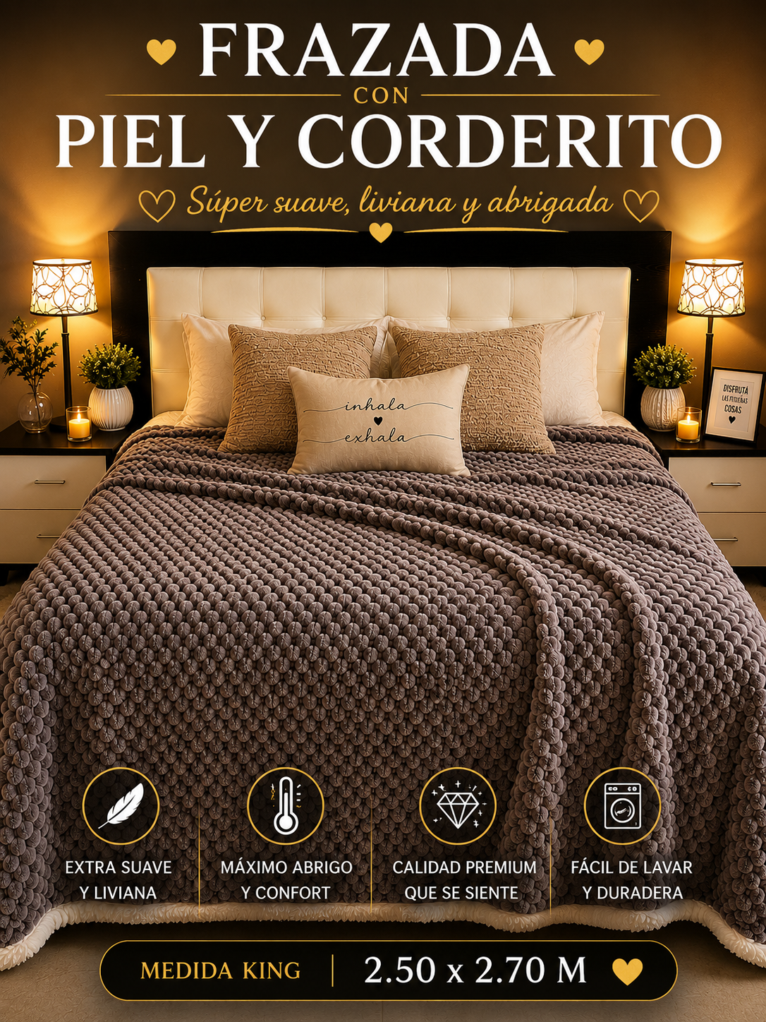 Frazada FLANNEL Con CORDERITO Super Suave Al Tacto Y Extra Liviana Medida King Size 2.50x2.70 M 1 Frazada FLANNEL Con CORDERITO Super Suave Al Tacto Y Extra Liviana Medida King Size 2.50x2.70 M