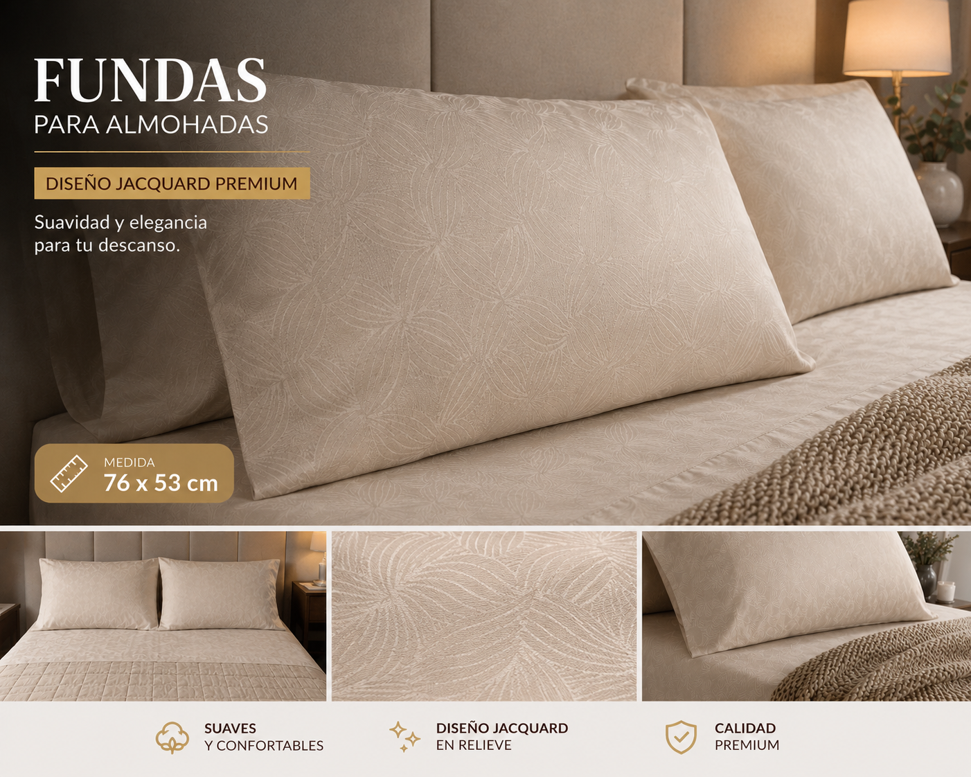 Fundas para almohadas medida 76 x 53 cm 1 Fundas para almohadas medida 76 x 53 cm