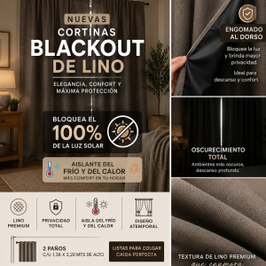 Cortina Blackout de Lino Engomada