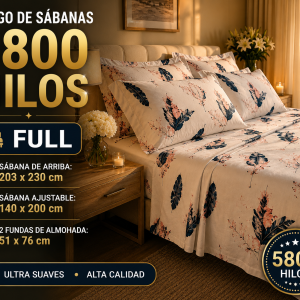 Juego De Sábanas Full Para Colchón de 1.40x2.00M + 40 Cm de alto