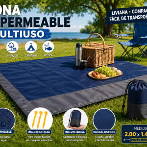 Lona Playera Impermeable Con Estacas Medida 140x200 M