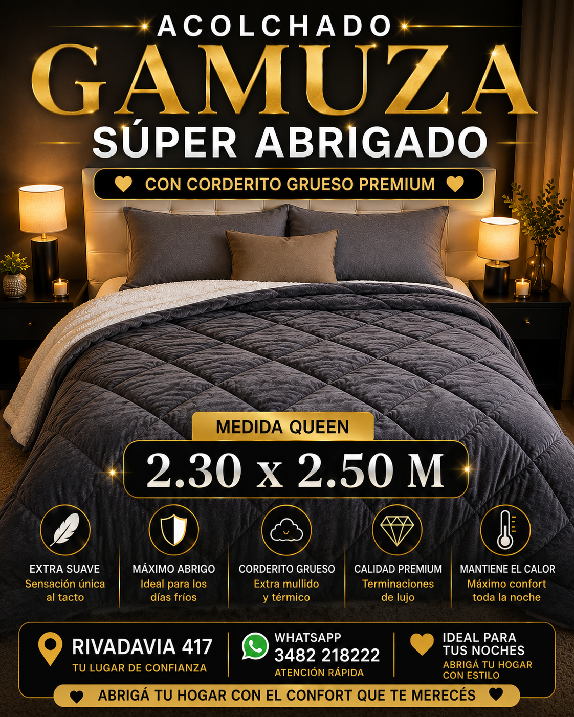 Acolchado Gamuza Paris Con Corderito Medida Queen 2.30x2.50 M 1 Acolchado Gamuza Paris Con Corderito Medida Queen 2.30x2.50 M