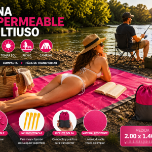 Lona Playera Impermeable Con Estacas Medida 140x200 M