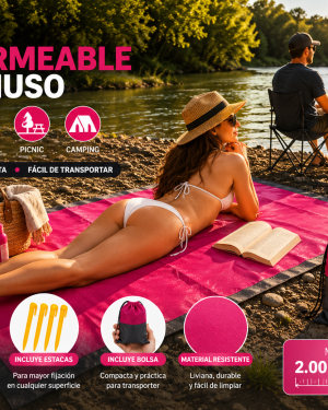 Lona Playera Impermeable Con Estacas Medida 140x200 M