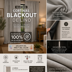 Cortina Blackout de Lino Engomada