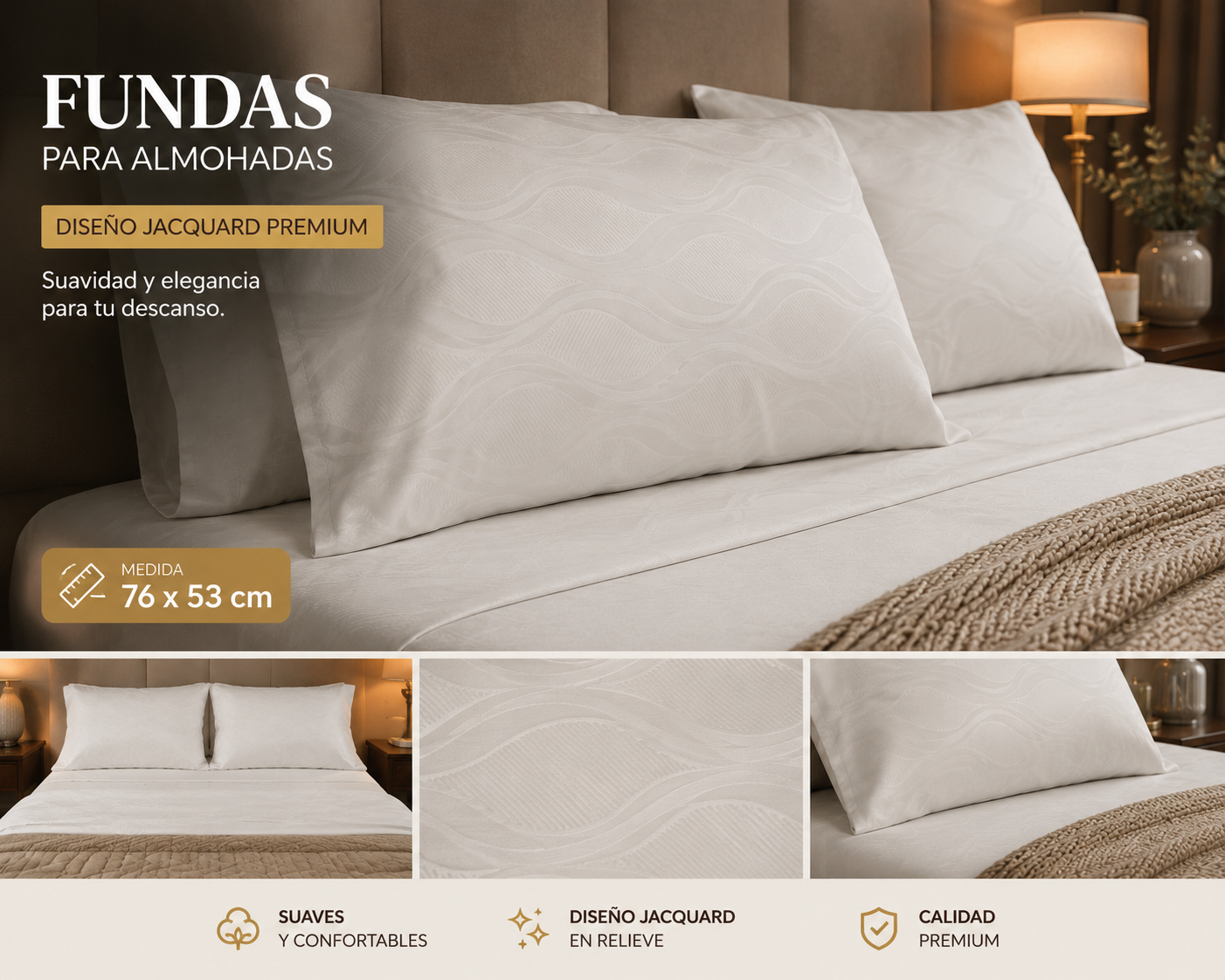 Fundas para almohadas medida 76 x 53 cm 1 Fundas para almohadas medida 76 x 53 cm