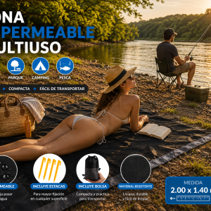 Lona Playera Impermeable Con Estacas Medida 140x200 M