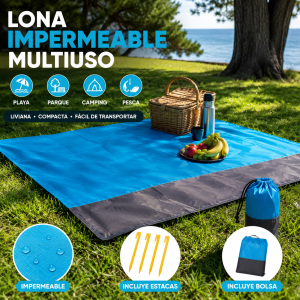Lona Playera Impermeable Con Estacas Medida 140x200 M