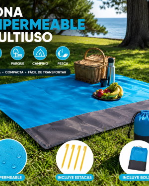Lona Playera Impermeable Con Estacas Medida 140x200 M
