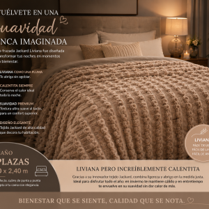 Frazada Jackard 2 1/2 Plazas 2.20x2.40 M