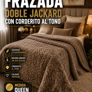 Frazada Doble Jackard Queen 2 1/2 Plazas 2.20x2.40 M