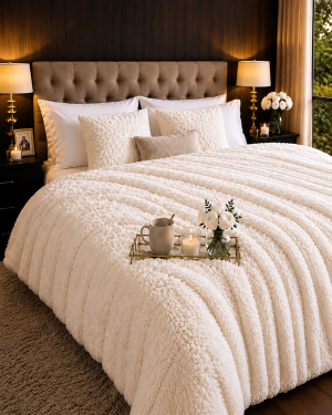 Frazada Con PIEL y Corderito Medida King Size 2.70x2.70 M