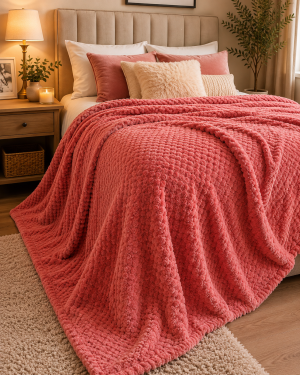 Frazada Flannel Jackard Medida Twin 1.50x2.20 M